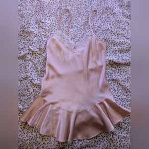 Elegant Pink Satin Chemise